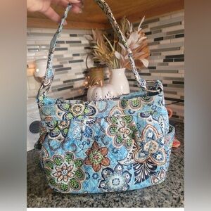 Vera Bradley Bali Beach Morgan Bag Blue Brown